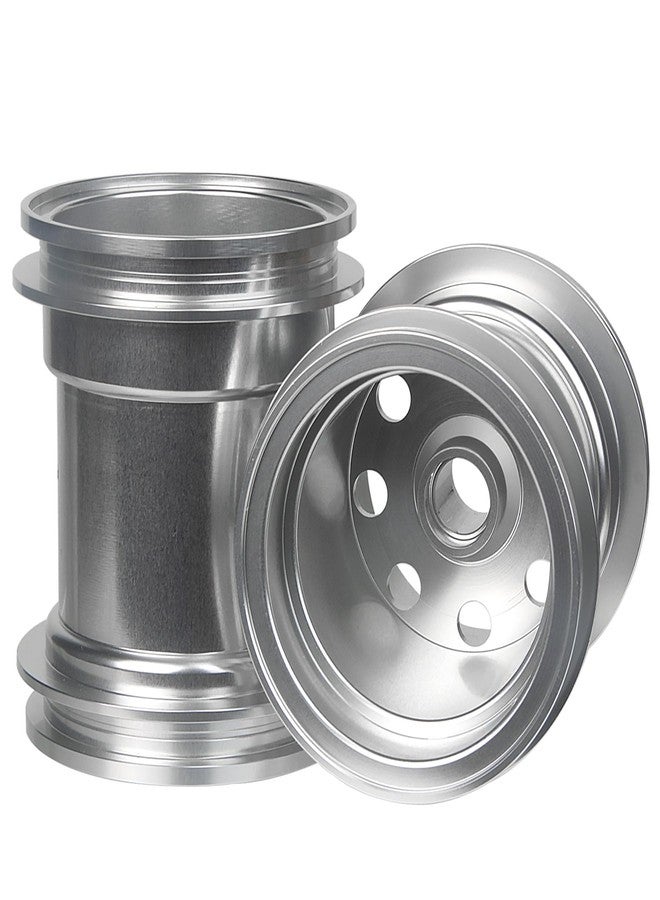 TOOMOD CW-01 Aluminum Front & Rear Wheel Hub Rim Set for Tamiya 1/12 Lunchbox Big Tire Model Car Midnight Pumpkin Chassis Upgrades（Silvery） - Image 5